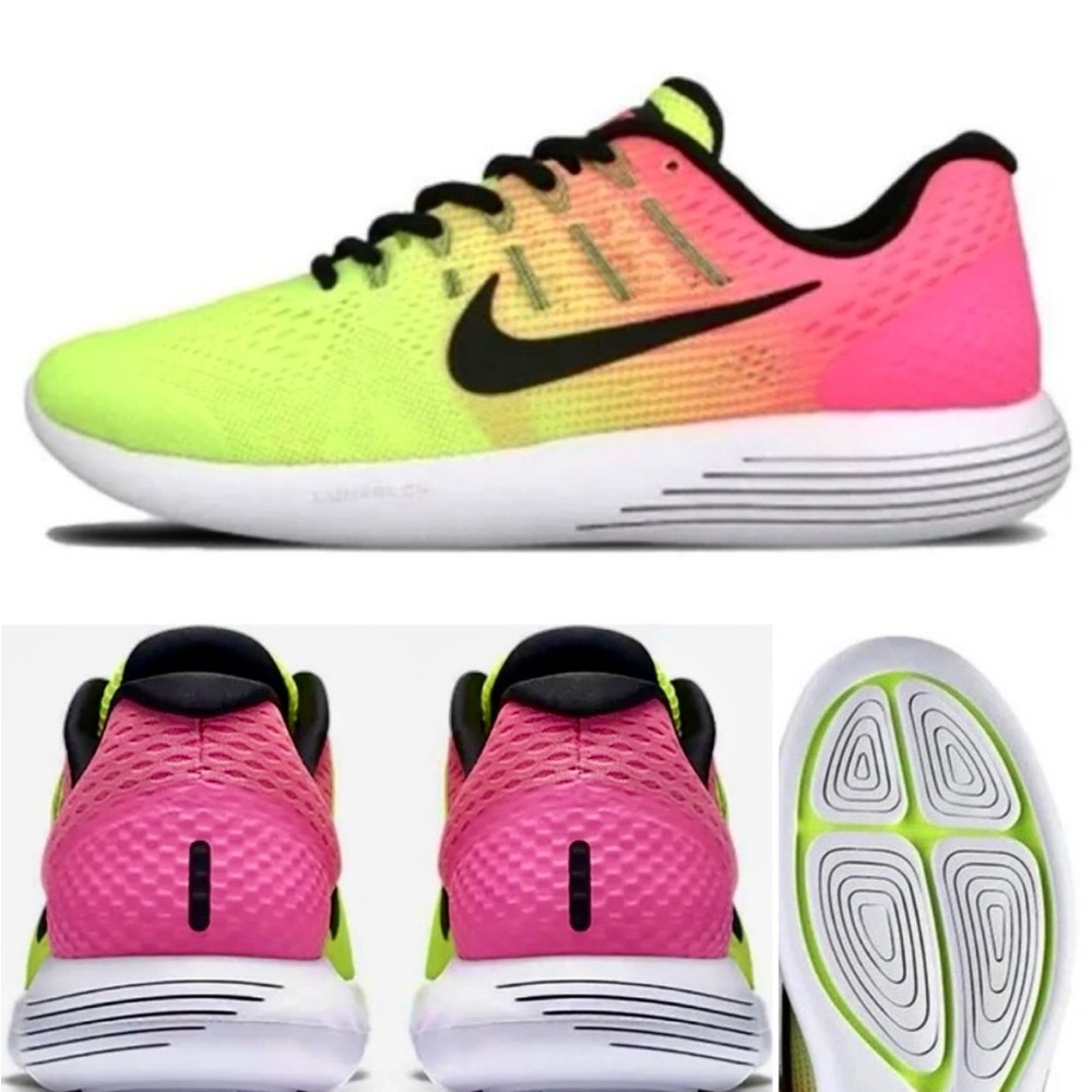 Nike LunarGlide 8 Olympic Neon Yellow Pink 7.5